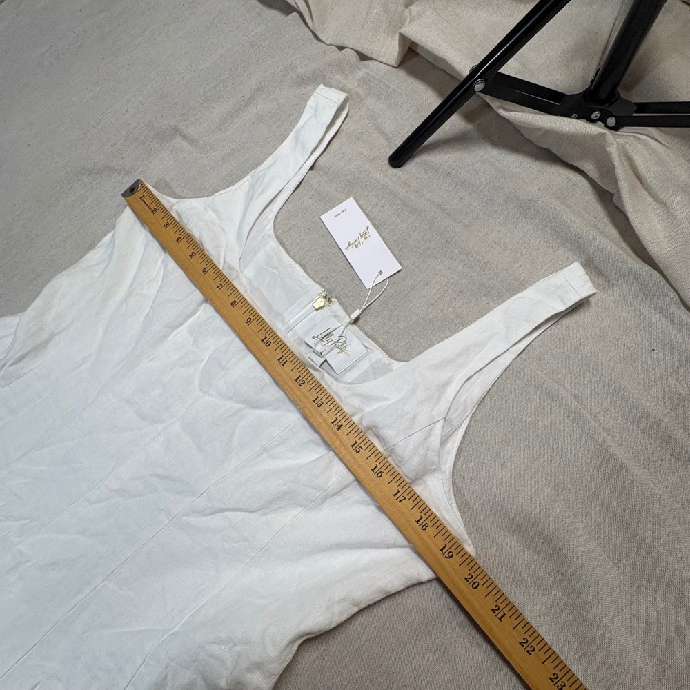 NWT Lilly Pulitzer Calina Linen Midi Dress Resort White size 12 Old Money Bridal - Picture 4 of 9